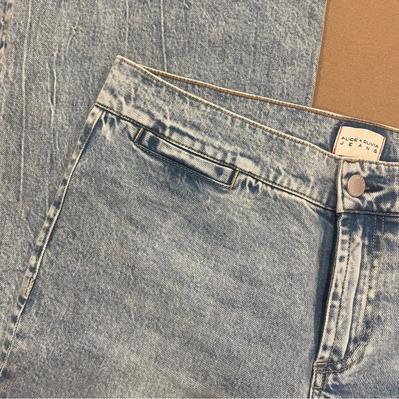 Alice + Olivia Kayla Wide Leg Coin Pocket Jeans Rockstar Blue Size 29 - Picture 7 of 17